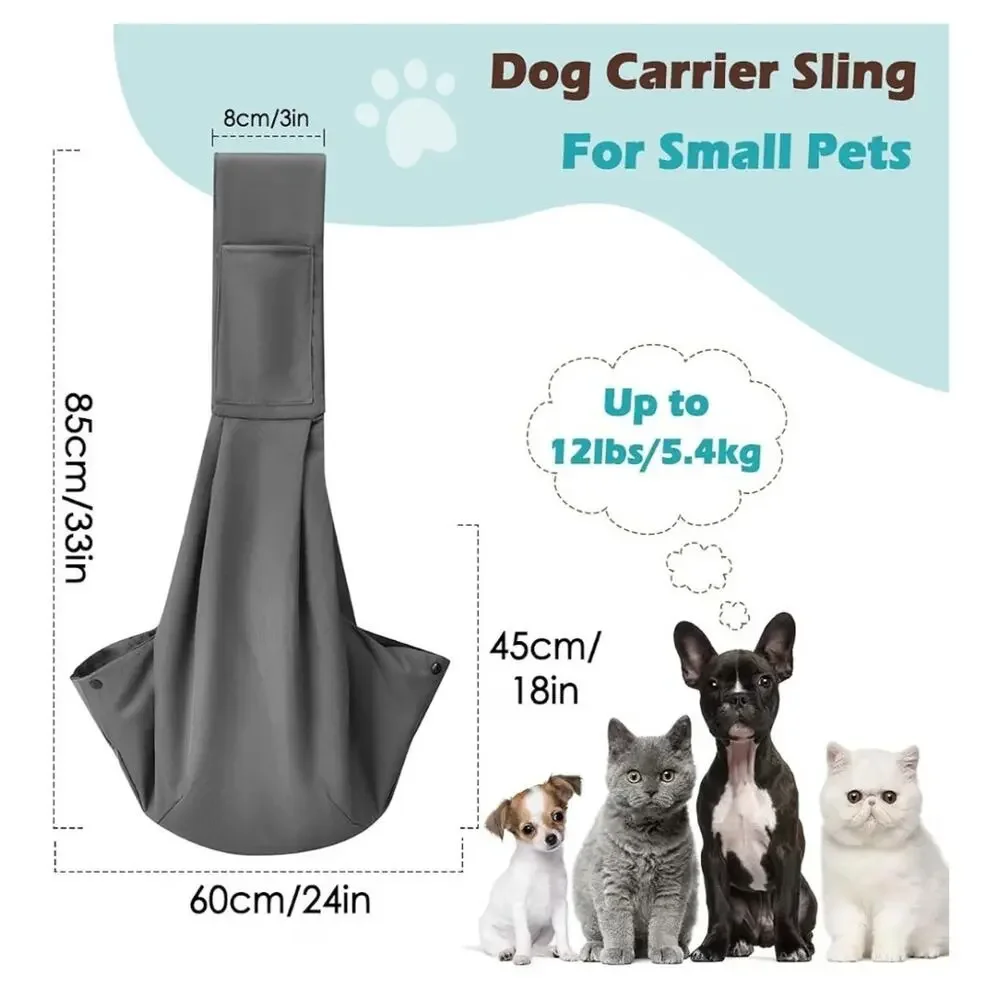 Pawaboo Small Dog Sling Carrier, Reversible Hands Free Dog Sling Carriers for Sm